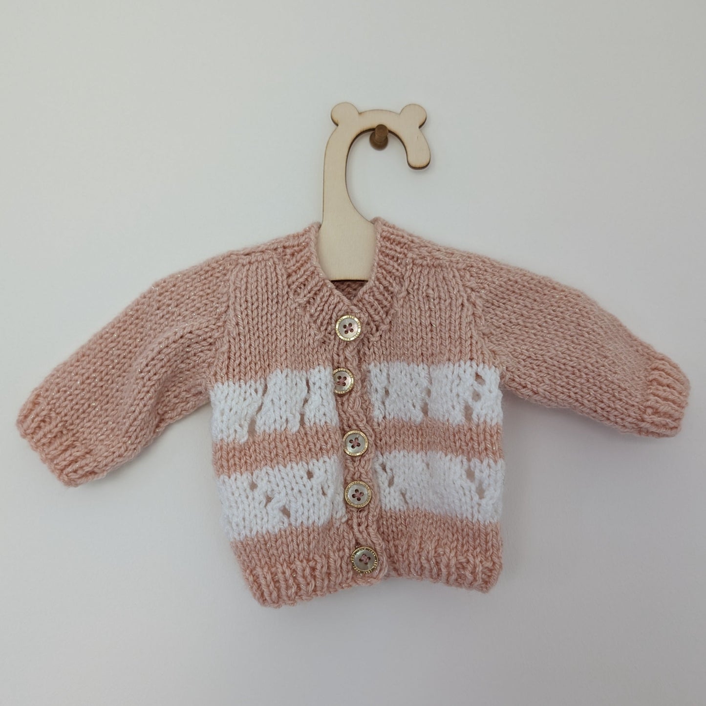 Pink Stripe Cardi - Tiny Baby