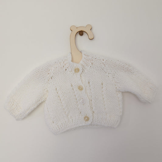 White Cardi - Tiny Baby