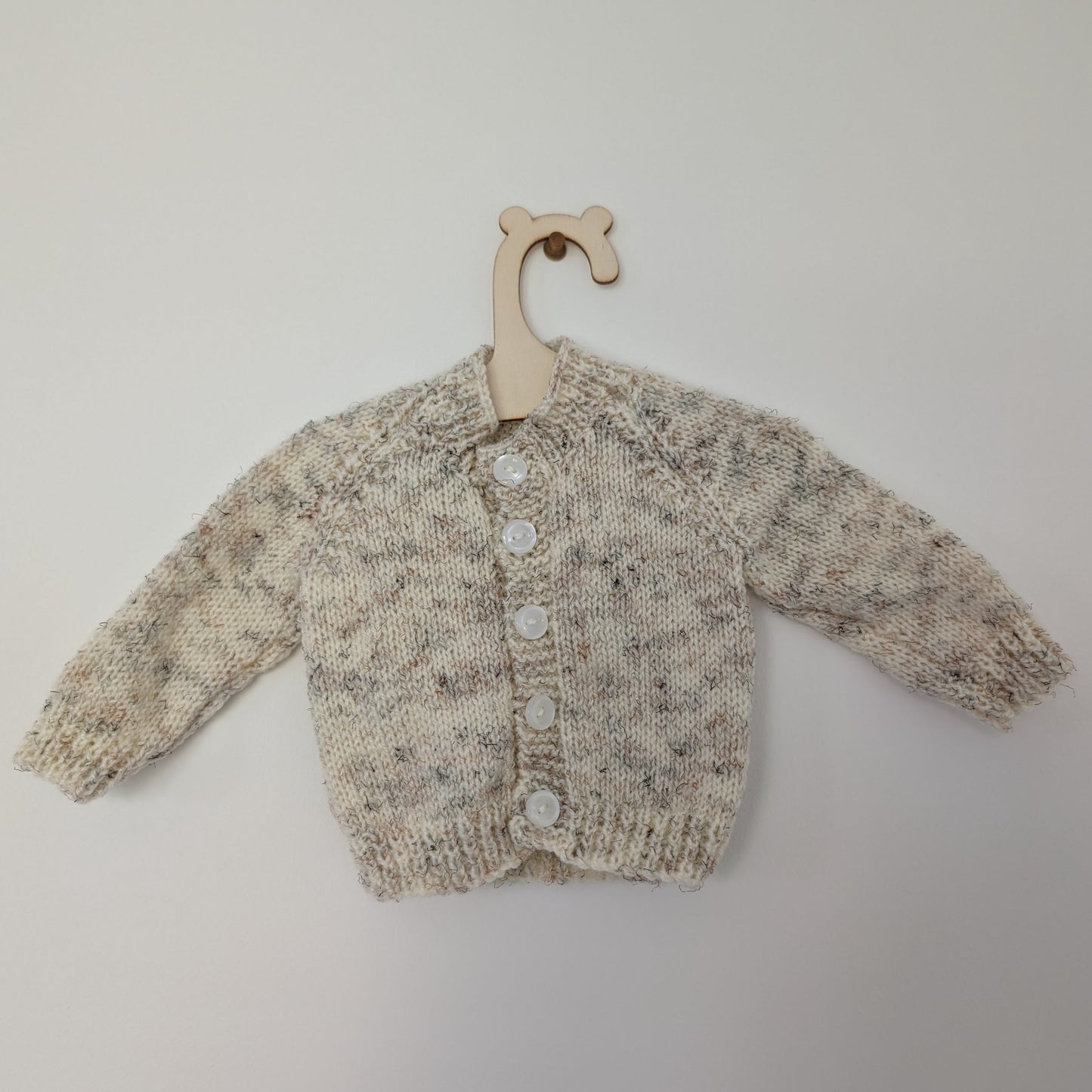 Beige Speckle Cardi - 0 - 3 M